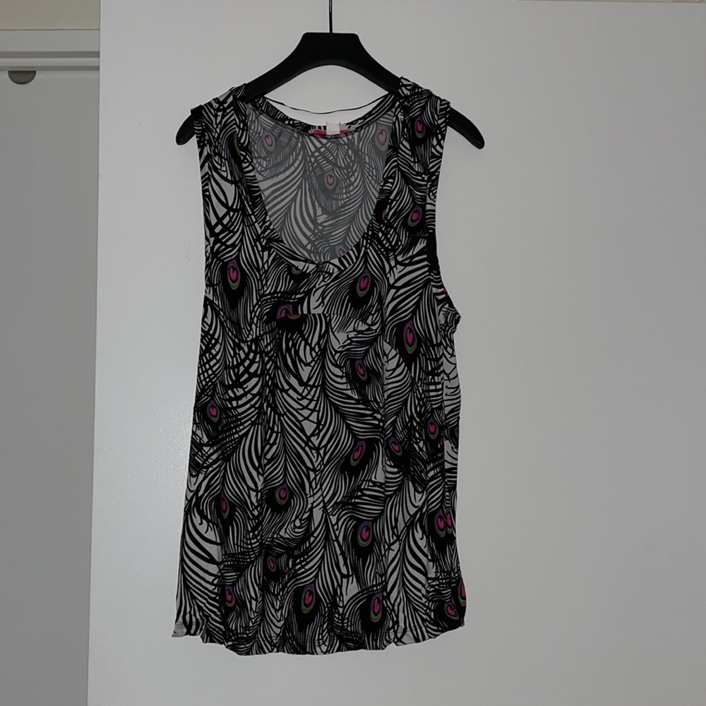 Peacock feather-print Matthew Williamson x H&M tank top.